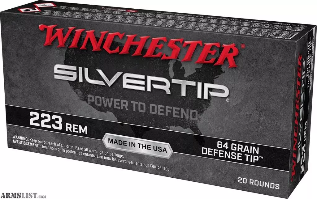 223 ammo: Winchester SilverTip 223 64gr. Defense Tip Ammo (20rnds) from Vegas Firearms near Henderson, Las Vegas, NV