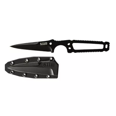 5.11 Tactical 51146 Heron 2.65" Needle Point Steel Blade Fixed Knife, Black