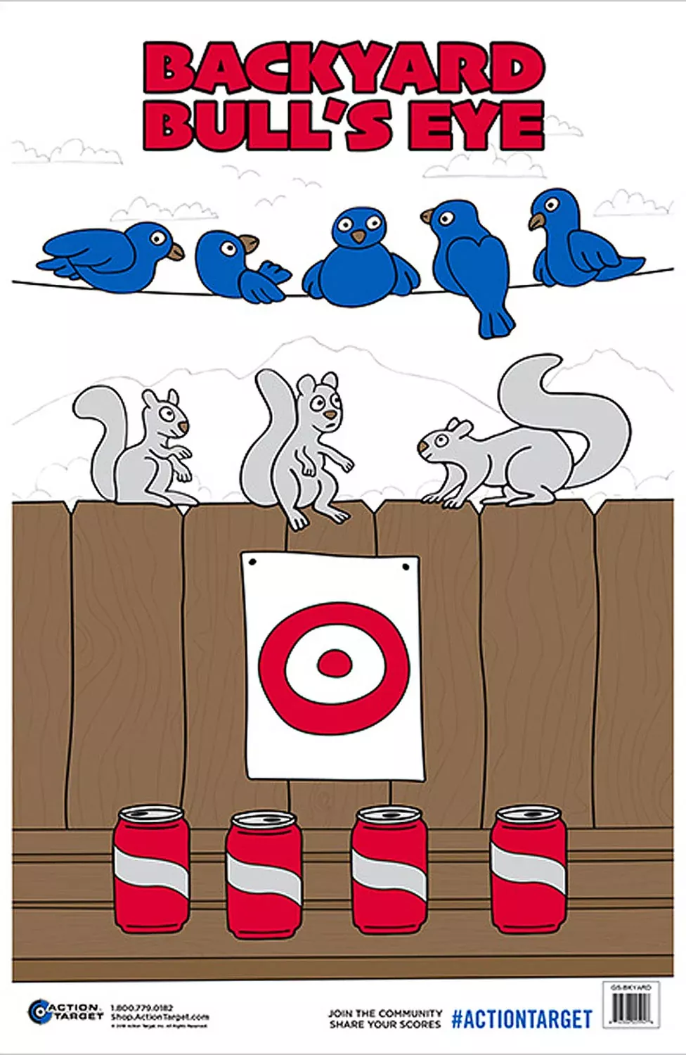 Action Target GSBKYARD100 EntertainmentAnimals/Cans/Target Paper Hanging 23" x 35" Multi-Color 100 Per Box