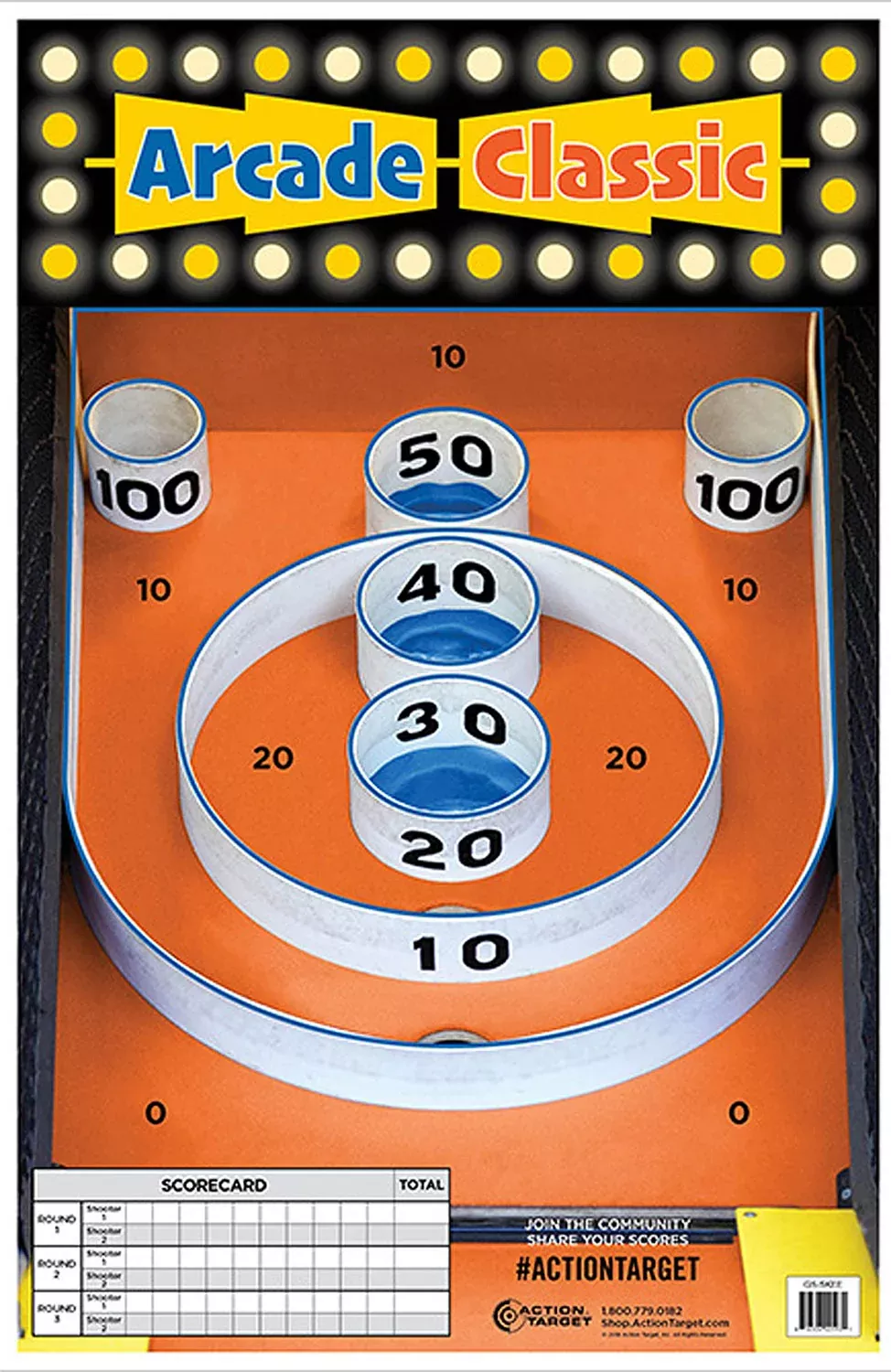 Action Target GSSKEE100 EntertainmentSkee-Ball Paper Hanging 23" x 35" Multi-Color 100 Per Box