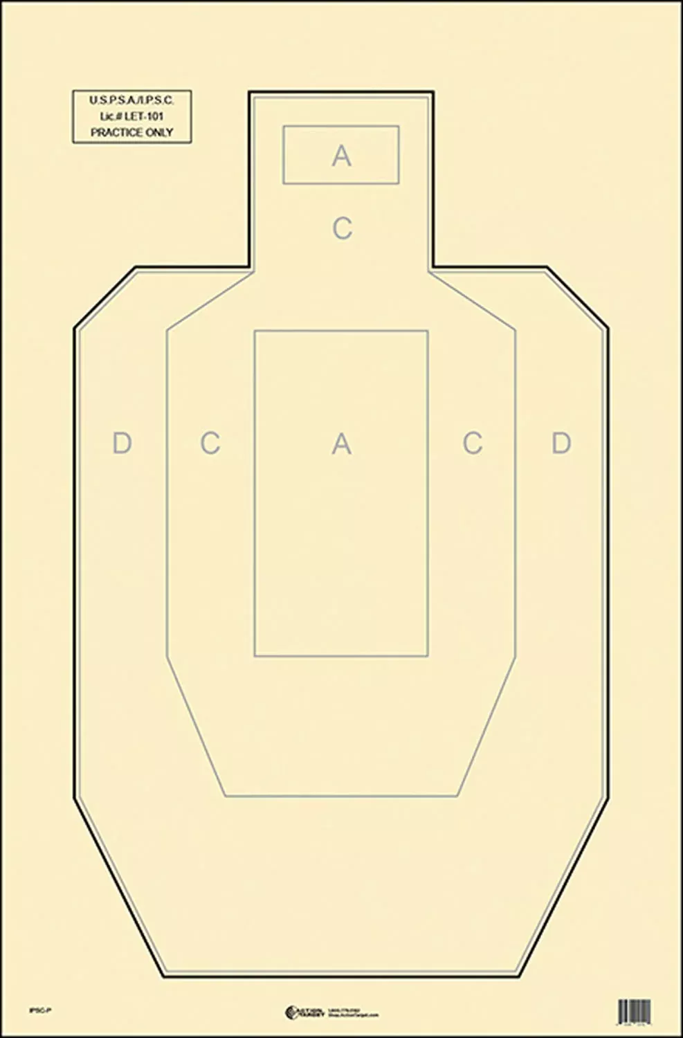 Action Target IPSCP100 Military IPSC/USPSA IPSC Paper Hanging 23" x 35" Black/White 100 Per Box
