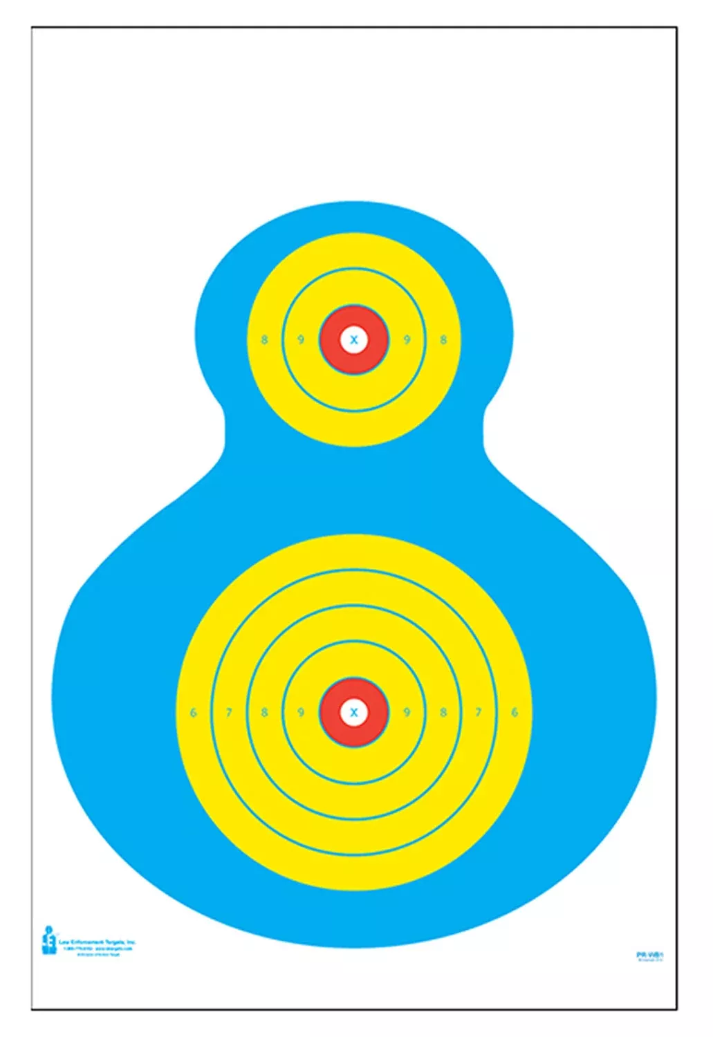 Action Target PRWB1100 High VisibilitySilhouette Paper 19" x 25" Blue/Yellow 100 Per Box