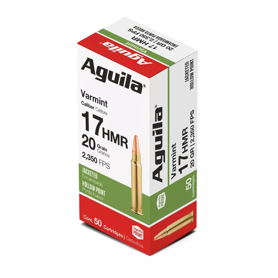 Aguila 1B222347 Varmint17HMR 20gr Jacketed Hollow Point 50 Per Box/20 Case