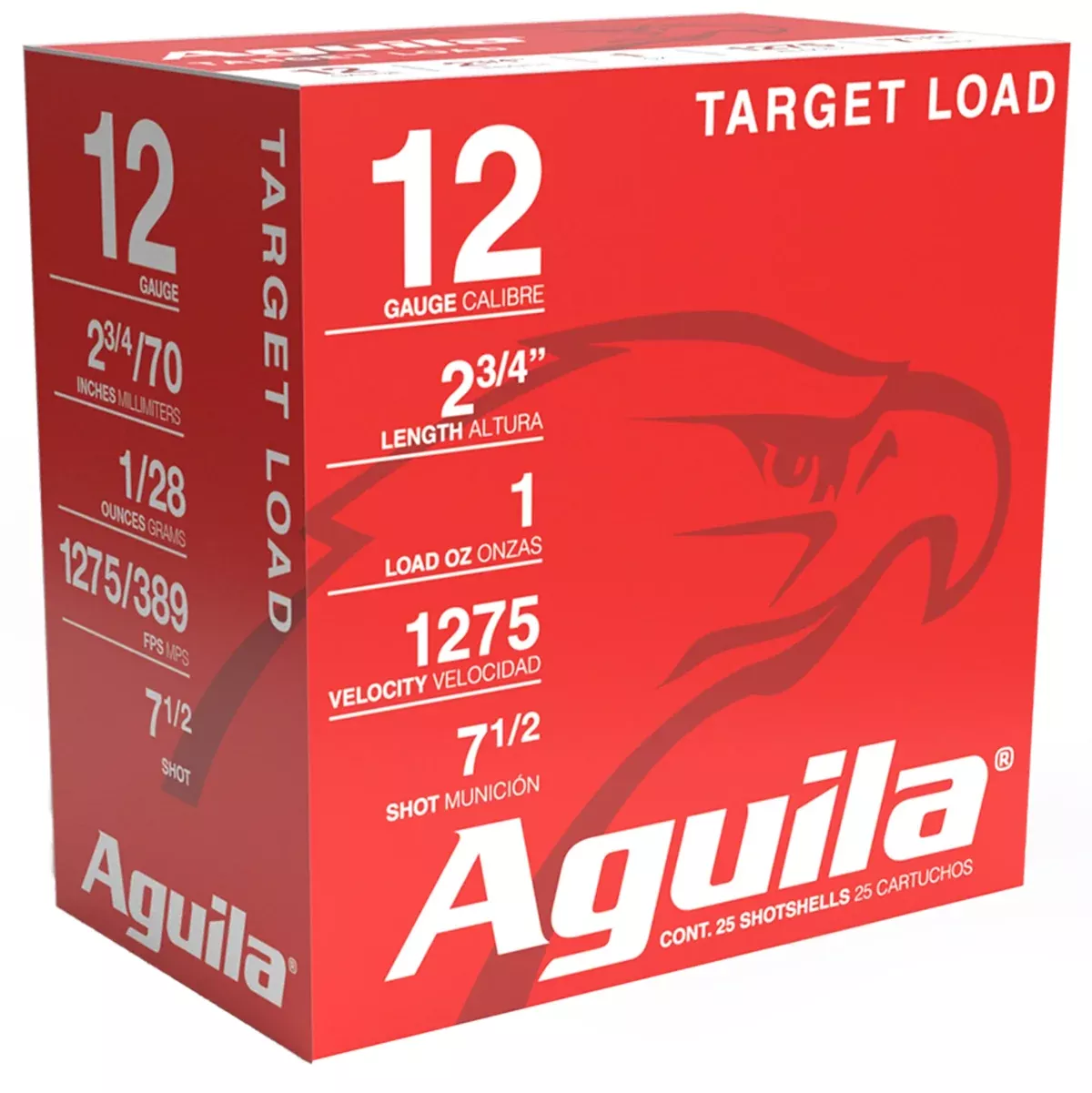 Aguila 1CHB1337 Target Load Competition 12Gauge 2.75" 1oz 7.5Shot 25 Per Box/10 Case