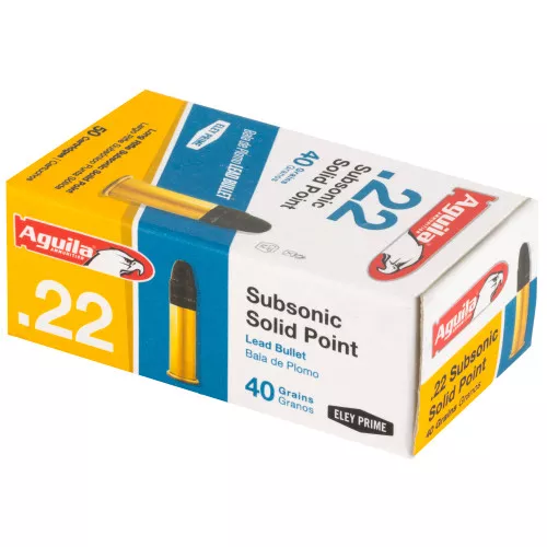 Aguila 22lr Subsonic Solid Point 40gr 50rds