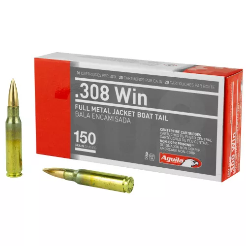 Aguila - 308 Win 150 Grain FMJ Boat Tail - 20 Rounds