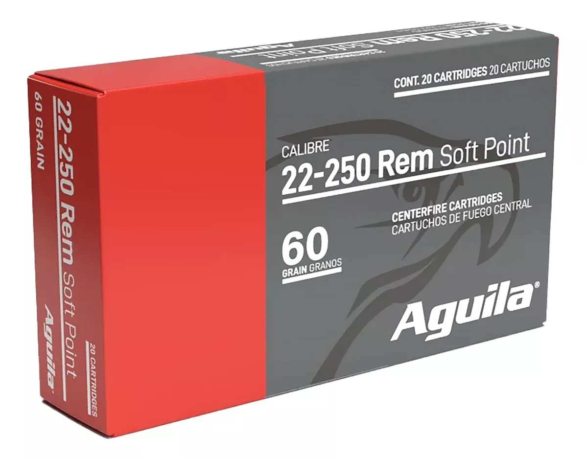 Aguila 8338AG 22-250Rem 60gr InterLock Boat Tail Soft Point 20 Per Box/10 Case