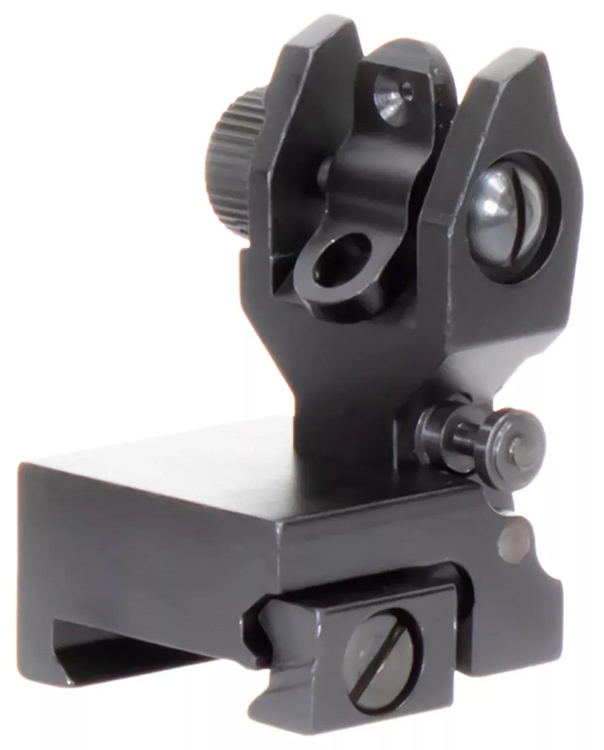 Aim Sports MT201 AR Low Profile Rear Flip Up SightBlack Anodized Low Profile for AR-15