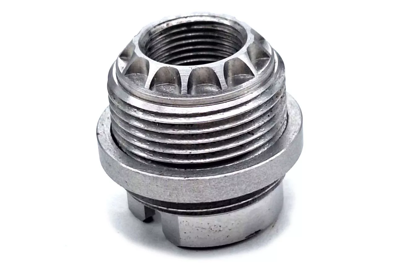 AK 14x1 LH to 24x1.5 RH Thread Adapter By Strela Stainless Steel