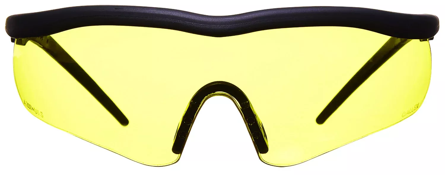 Allen 2379 Guardian Shooting Glasses Adult Yellow Lens Anti-Scratch Polycarbonate Black Frame