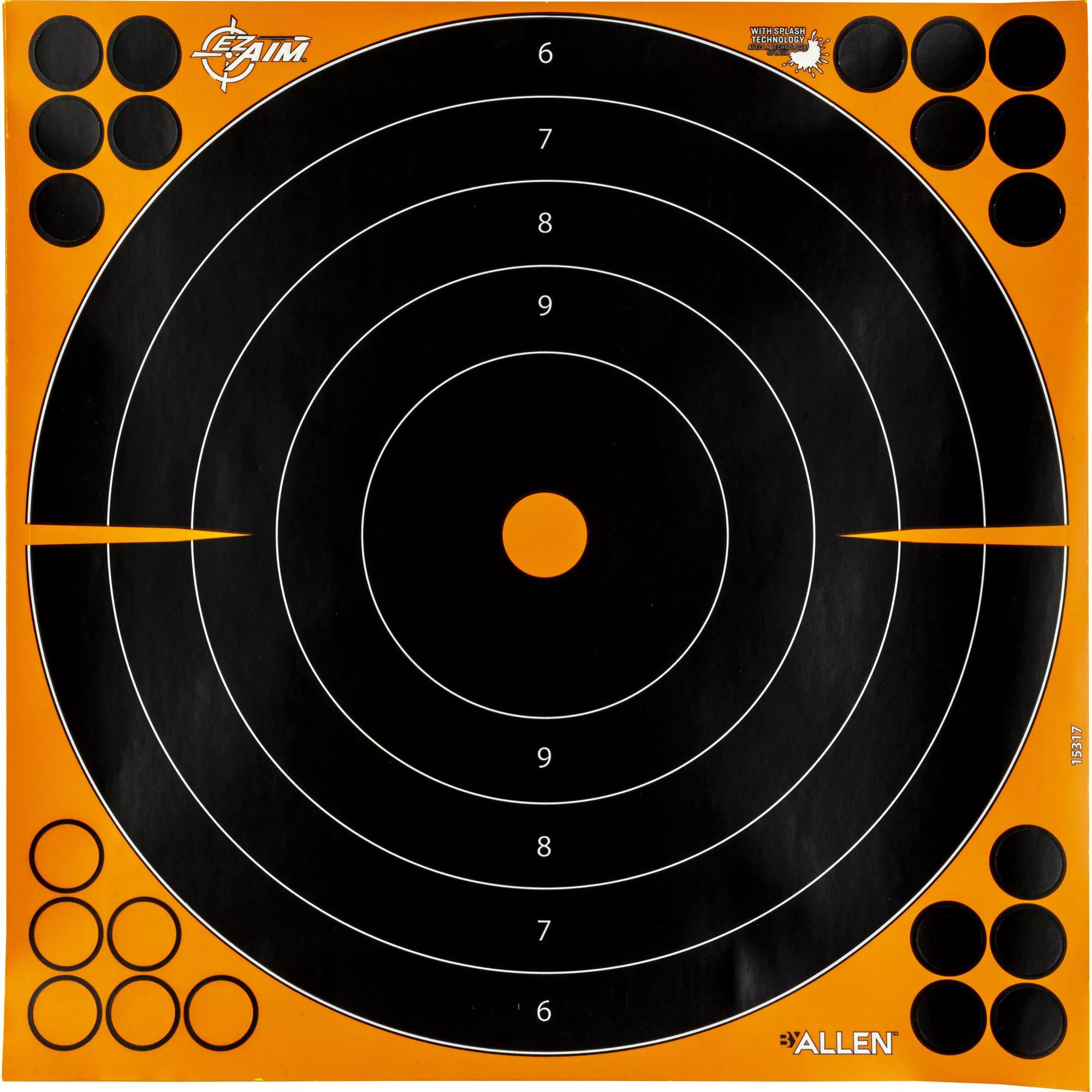 Allen EZ Aim Adhesive Bullseye Square Black/Orange