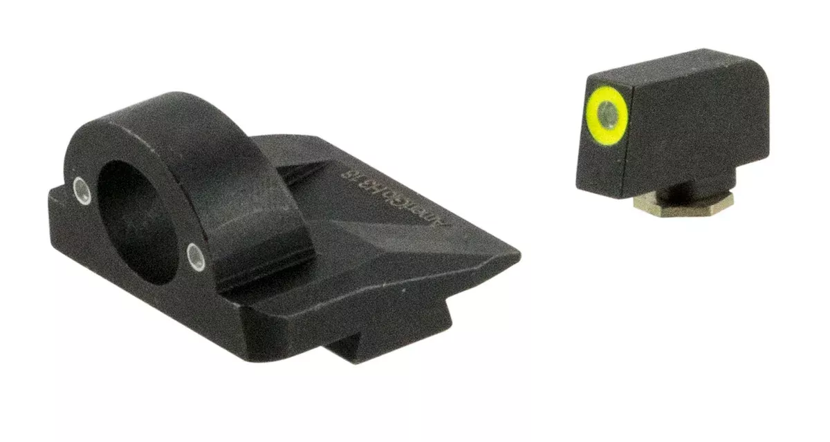 AmeriGlo GL5325 Ghost Ring Sight Set for GlockGreen Tritium LumiGreen Outline Front Sight-Green Tritium Rear Sight