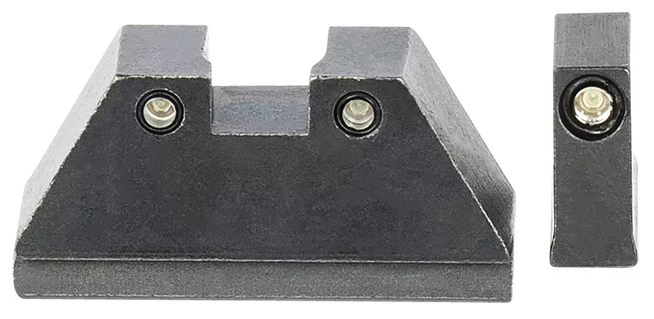 AmeriGlo GL813 Optic Compatible Sight Set for GlockXL Tall Green Tritium Black Outline Front Sight-Green Tritium Black Outline Rear Sight