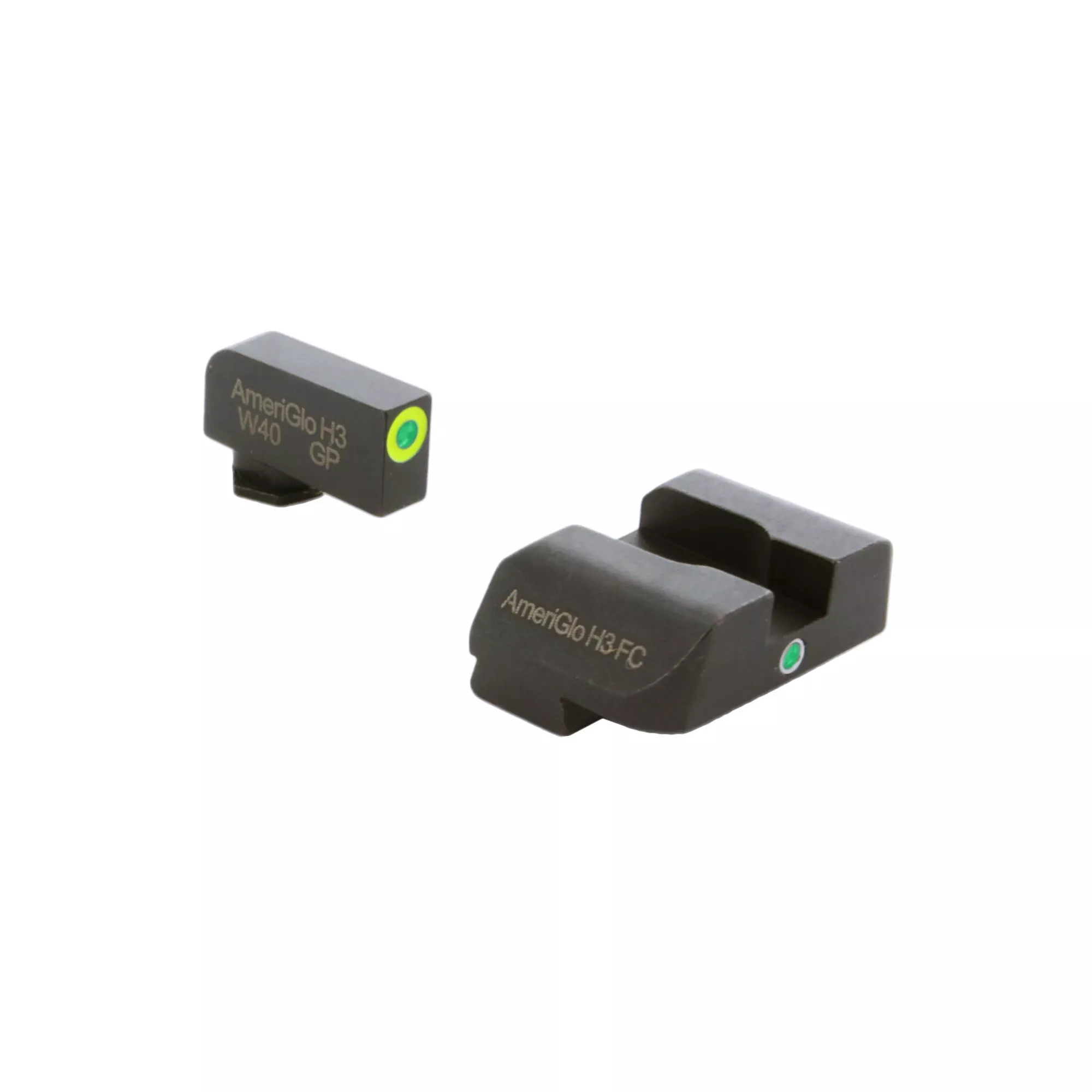 AmeriGlo I-Dot Single Dot Night Sight Glock Gen5 Green/Lumigreen Outline Green Rear