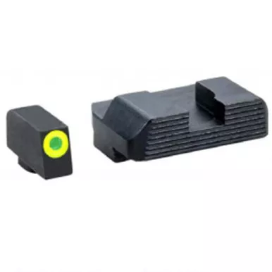 AmeriGlo Protector Series Sights Tritium ProGlo For Springfield Hellcat Standard Models Green Tritium Steel Housing Black