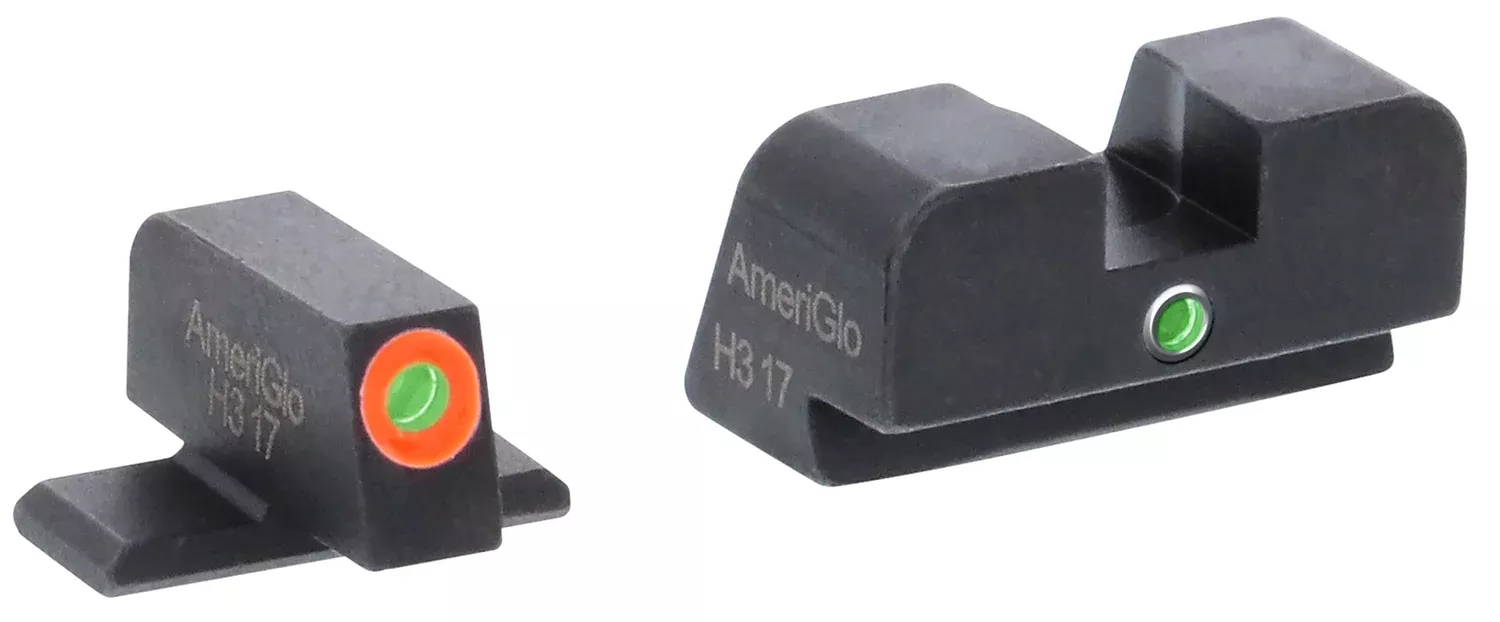 AmeriGlo SG201 i-Dot Sight Set for SIG SauerGreen Tritium Orange Outline Front Sight-Green Tritium Rear Sight