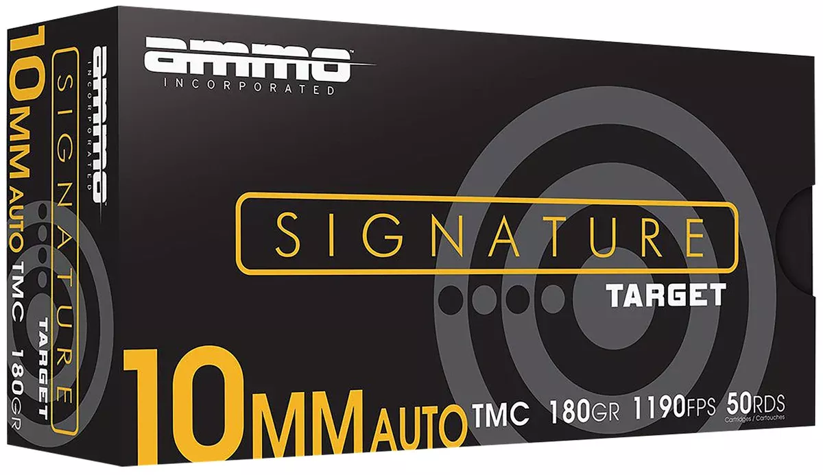 Ammo Inc 10180TMCA50 Signature10mm Auto 180gr Total Metal Case 50 Per Box/20 Case