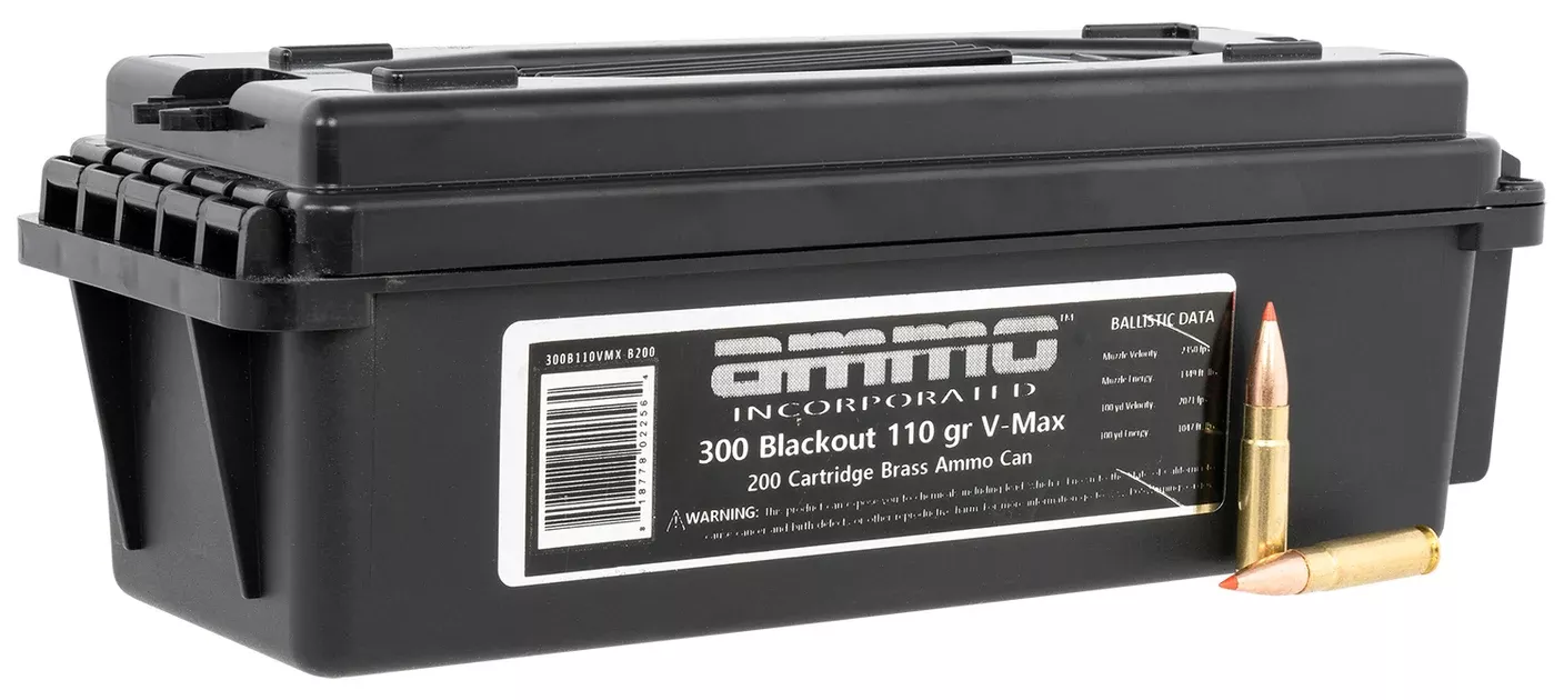 Ammo Inc 300B110VMXB200 Signature300 Blackout 110 gr Hornady V-Max (VMX) 200 Per Box/6 Cs