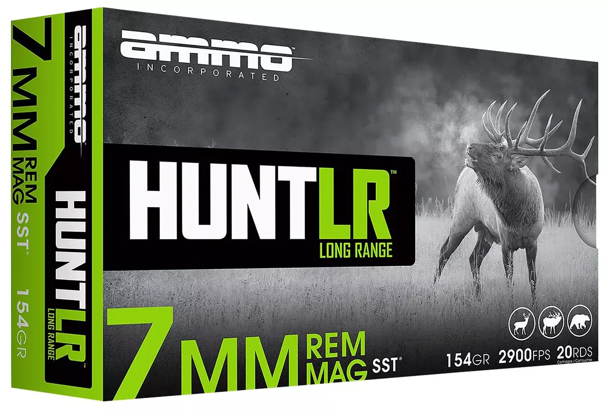 Ammo Inc 7MM154SSTA20 Hunt Long Range 7mmRem Mag 154gr Super Shock Tip 20 Per Box/10 Case