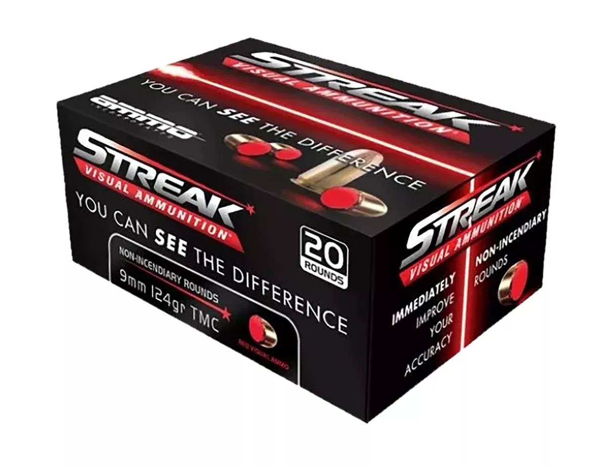 Ammo Inc 9124TMCSTRKRED Streak Visual9mm Luger 124 gr TotalMetal Jacket (TMJ) 20 Per Box/10 Cs