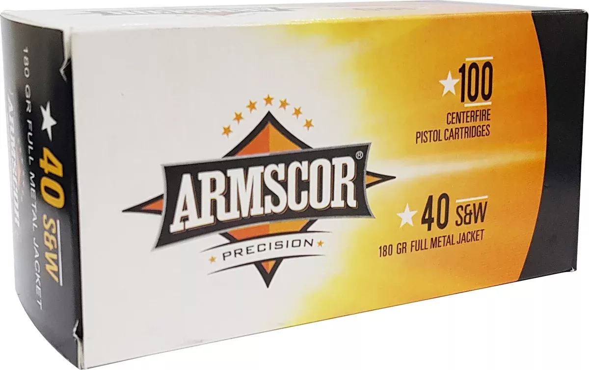 Armscor 50316 Precision Value Pack 40S&W 180gr Full Metal Jacket 100 Per Box/12 Case