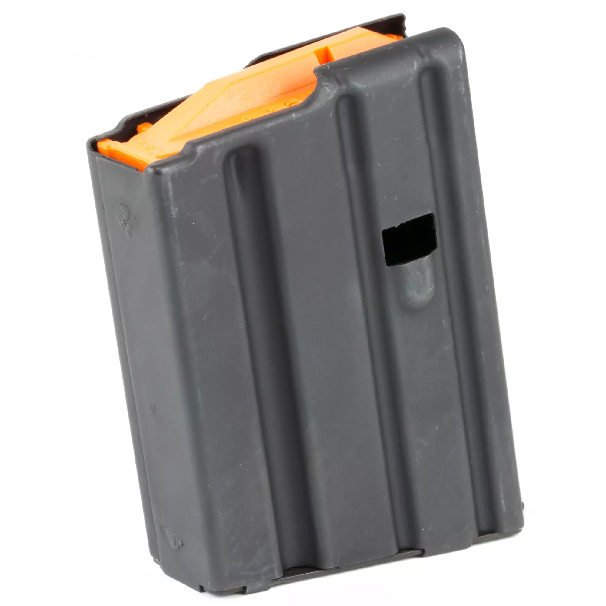 ASC AR-15 .223/5.56 5-Round Stainless Magazine – Black Finish with Orange Follower