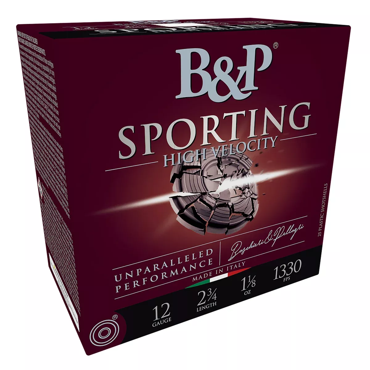 B&P 12B8SH75 Sporting Clay12Gauge 2.75" 1 1/8oz 7.5Shot 25 Per Box/10 Case