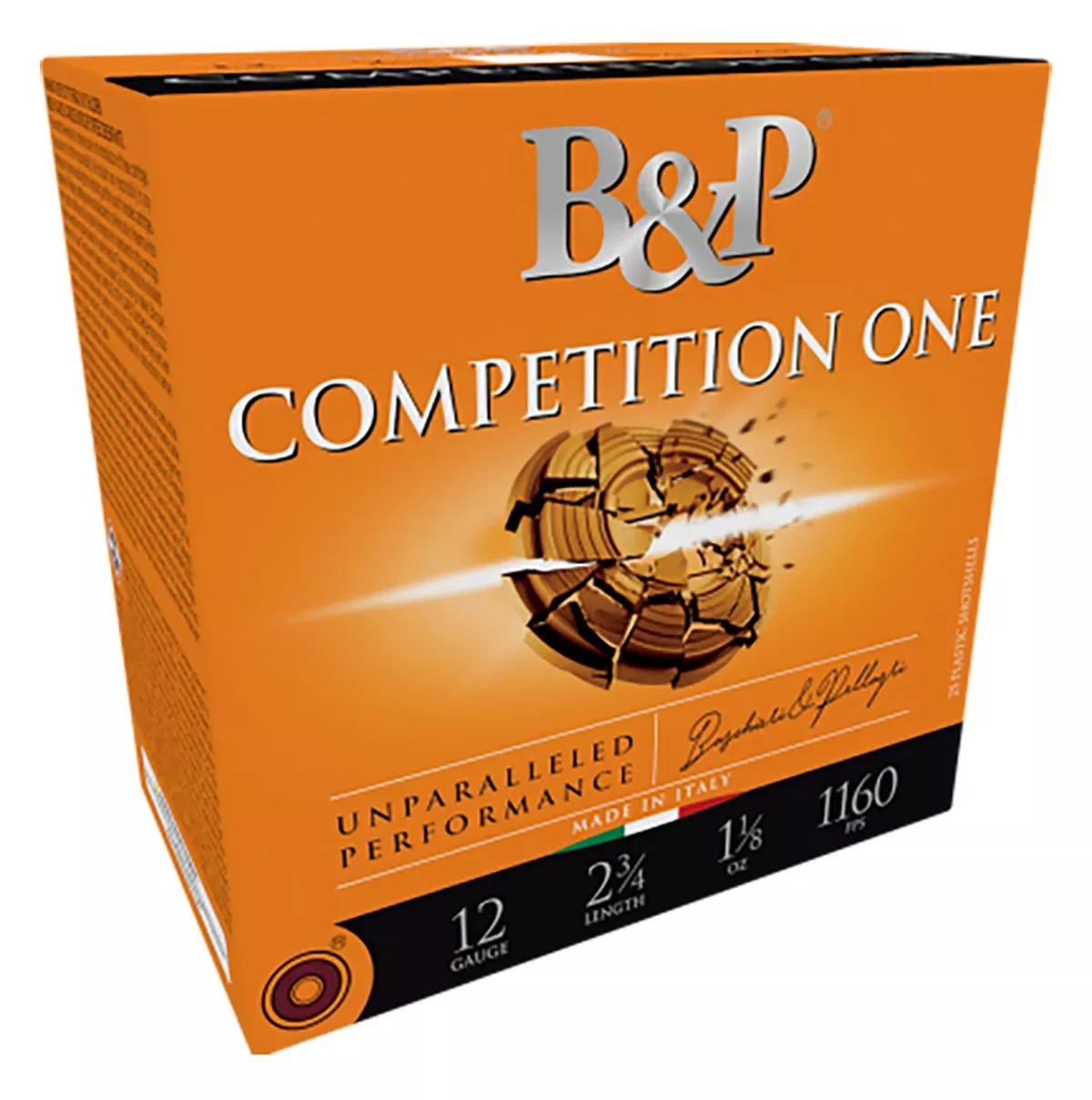 B&P Ammunition 12B1CP9 Competition One12Gauge 2.75" 1oz 9Shot 25 Per Box/10 Case