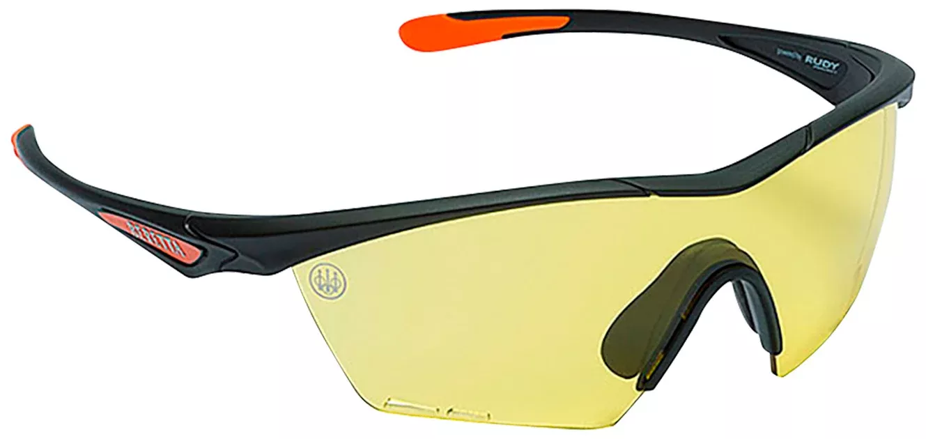 Beretta USA OC031A23540229UNI Clash Shooting Glasses Yellow Lens Black with Orange Accents Frame