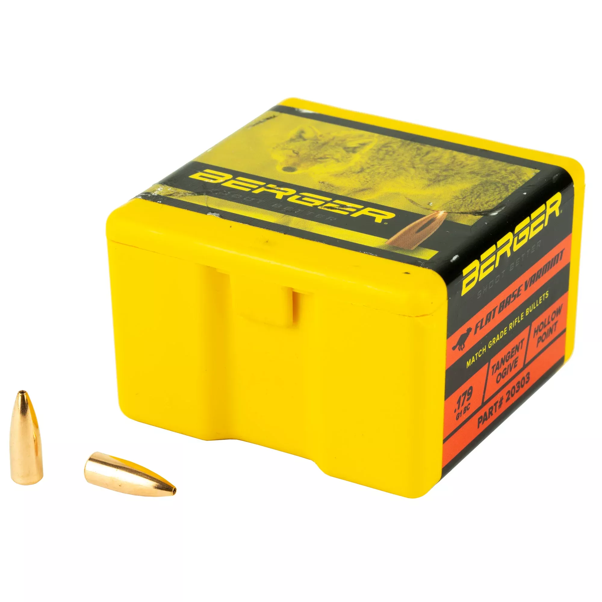 Berger .204 35 Grain Varmint Flat Base Bullets – 100 Count