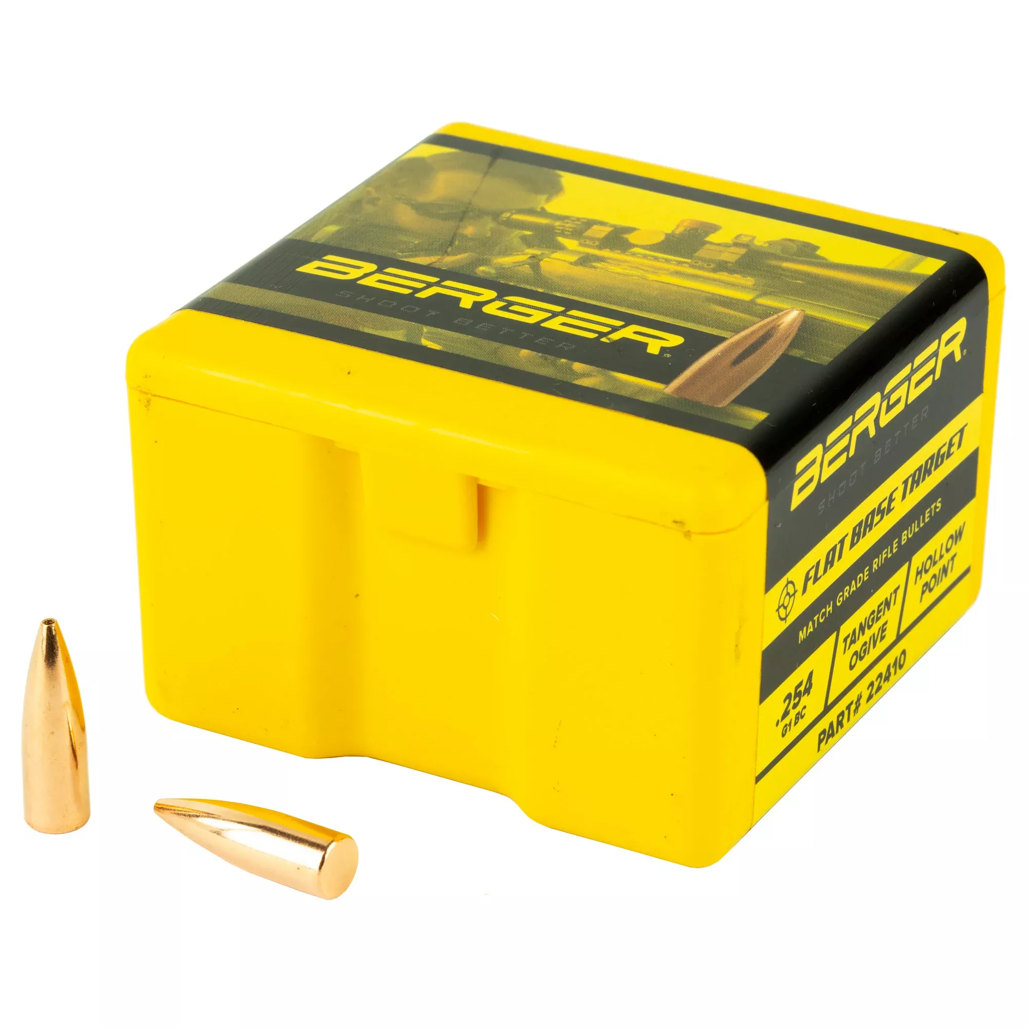 Berger .224 55gr Target Flat Base Bullets – 100 Count