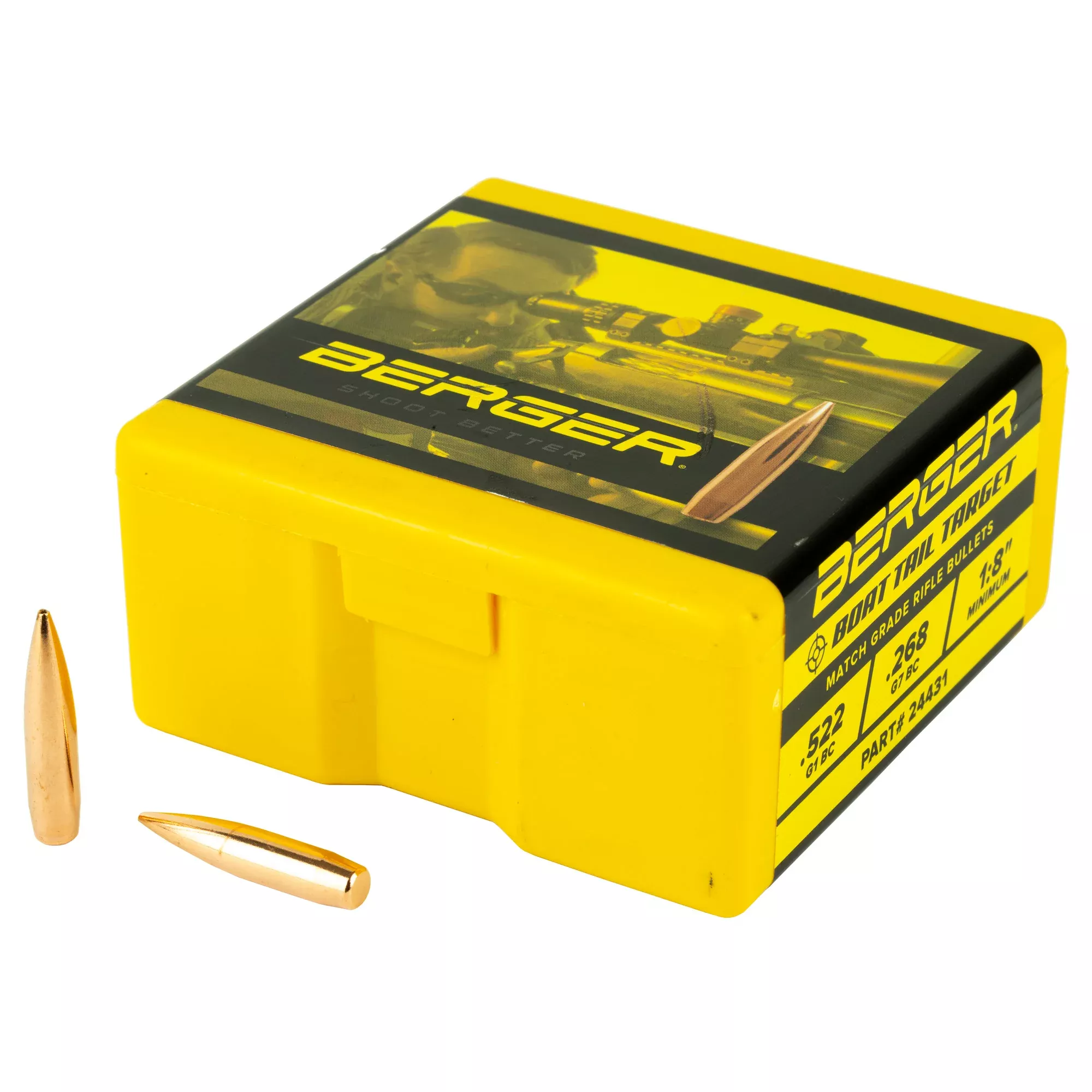 Berger .243 108gr Target Boat Tail Bullets – 100 Count