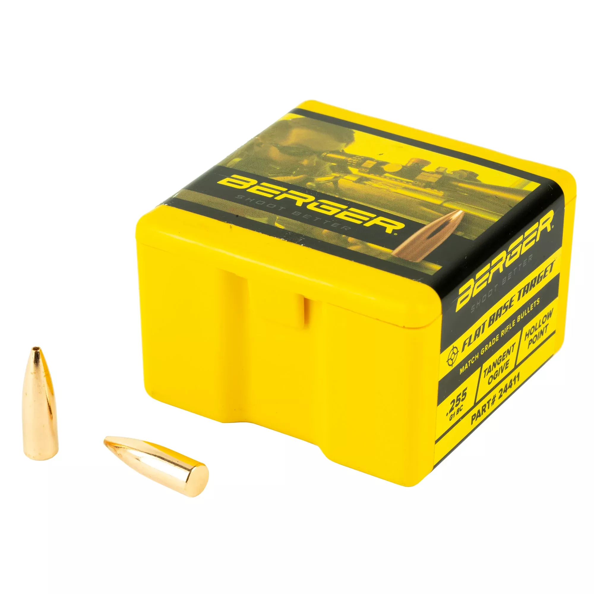Berger .243 68 Grain Target Flat Base Bullets – 100 Count