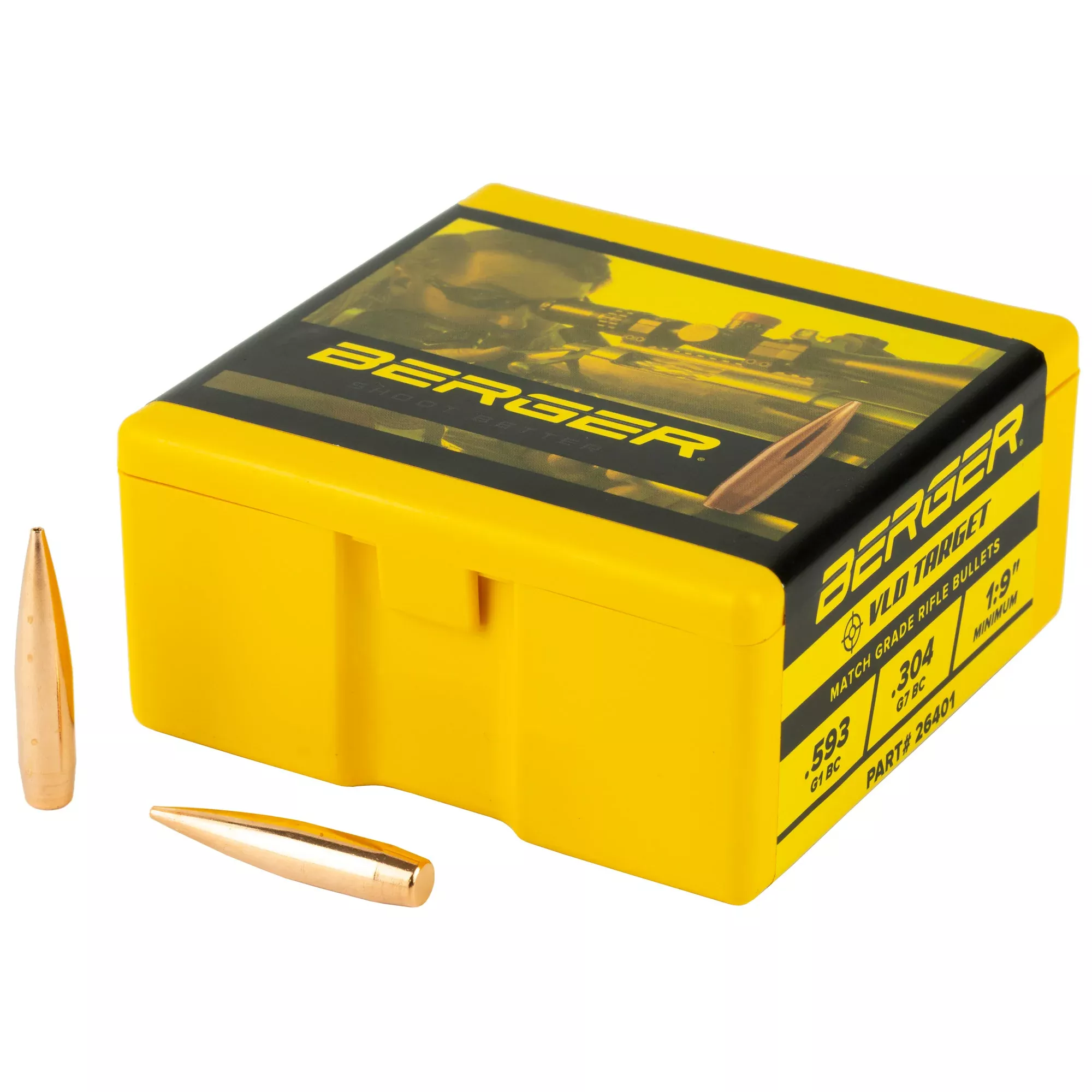 Berger .264 140gr Target VLD Bullets – 100 Count Box