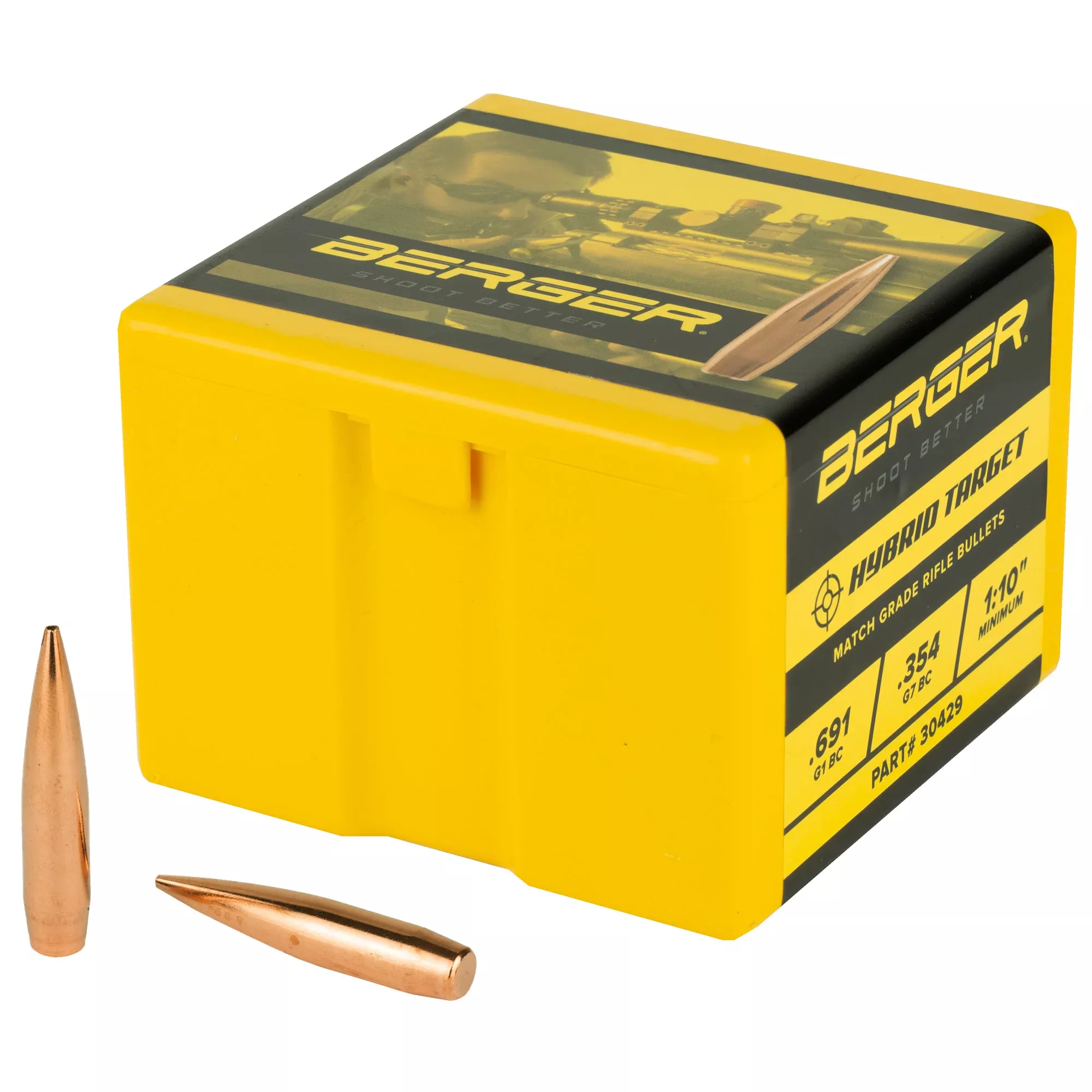 Berger .30 Caliber 215gr Hybrid Target Bullets – 100 Count
