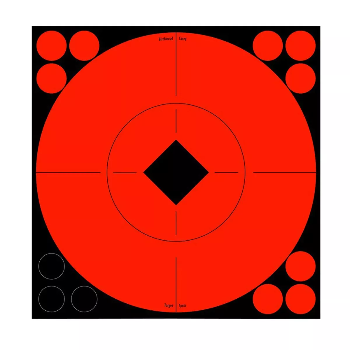 Birchwood Casey 33916 Target SpotsSelf-Adhesive Paper Black/Red 8" Bullseye 8 Pack