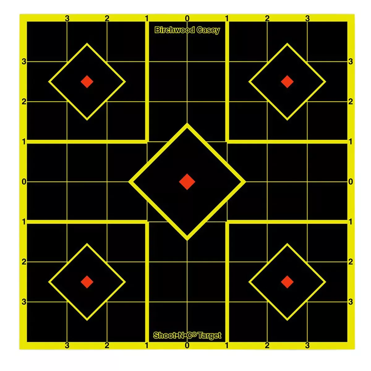 Birchwood Casey 34112 Shoot-N-C Reactive Target Self-Adhesive Paper Multi Color 8" 5-Diamond 15 Pack