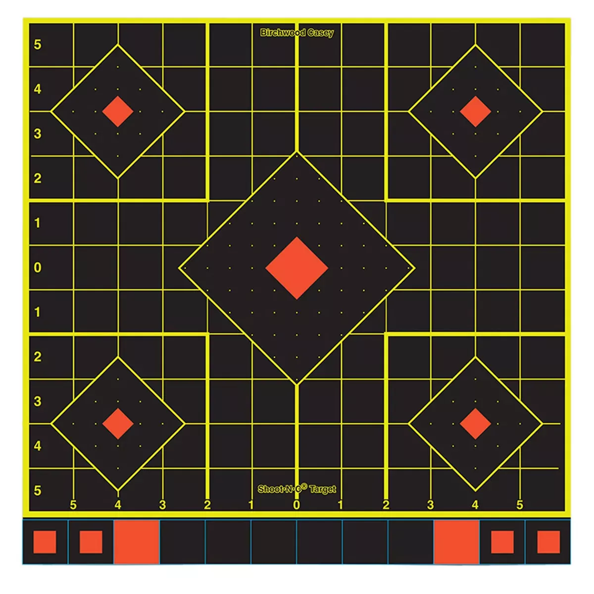 Birchwood Casey 34214 Shoot-N-C Reactive Target Self-Adhesive Paper Multi Color 12" 5-Diamond 12 Pack