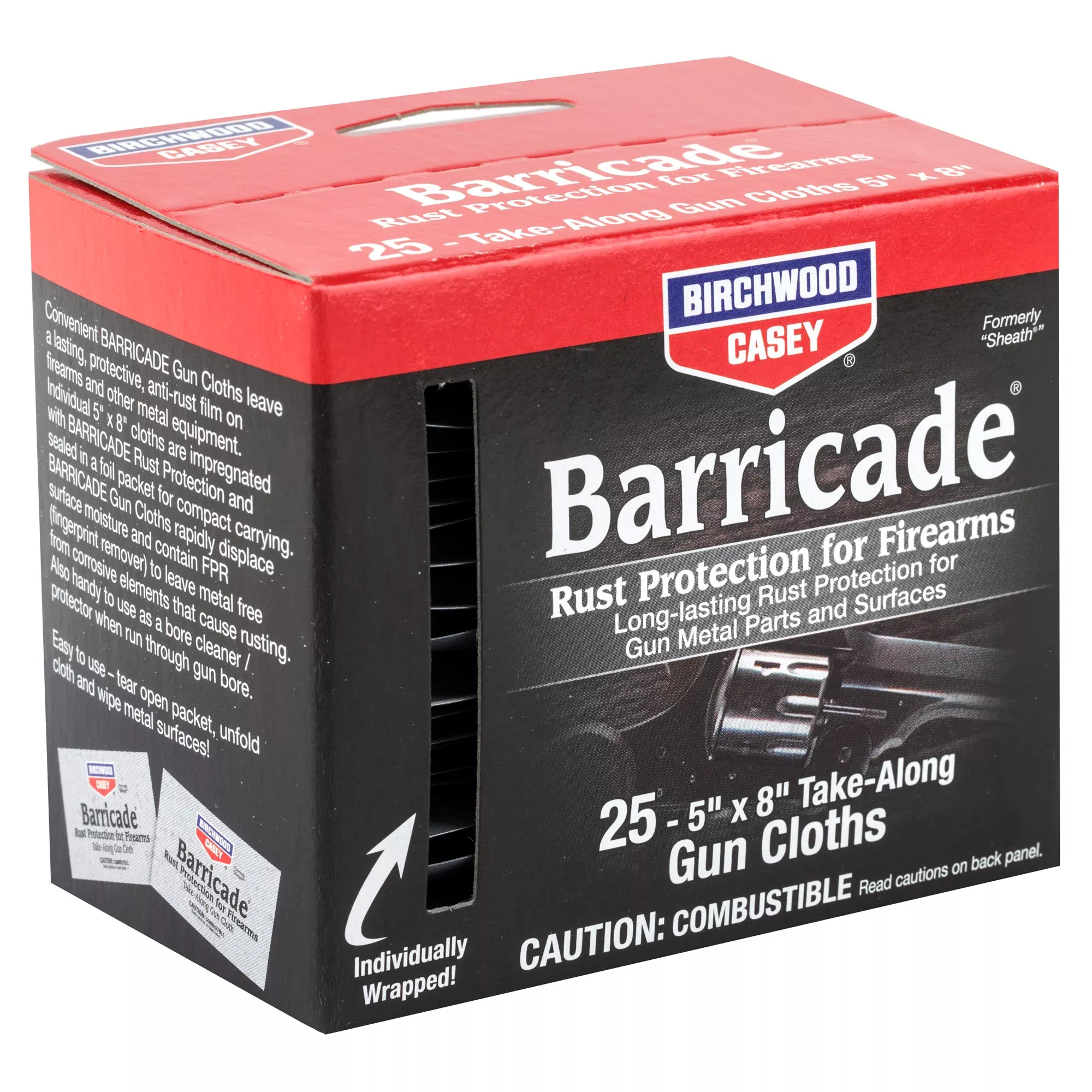 Birchwood Casey Barricade Take Alongs 25 Wipes – Universal Gun Protection