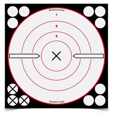 Birchwood Casey BC-34802 Shoot•N•C 8" White / Black X Bull's-Eye, 6 Targets