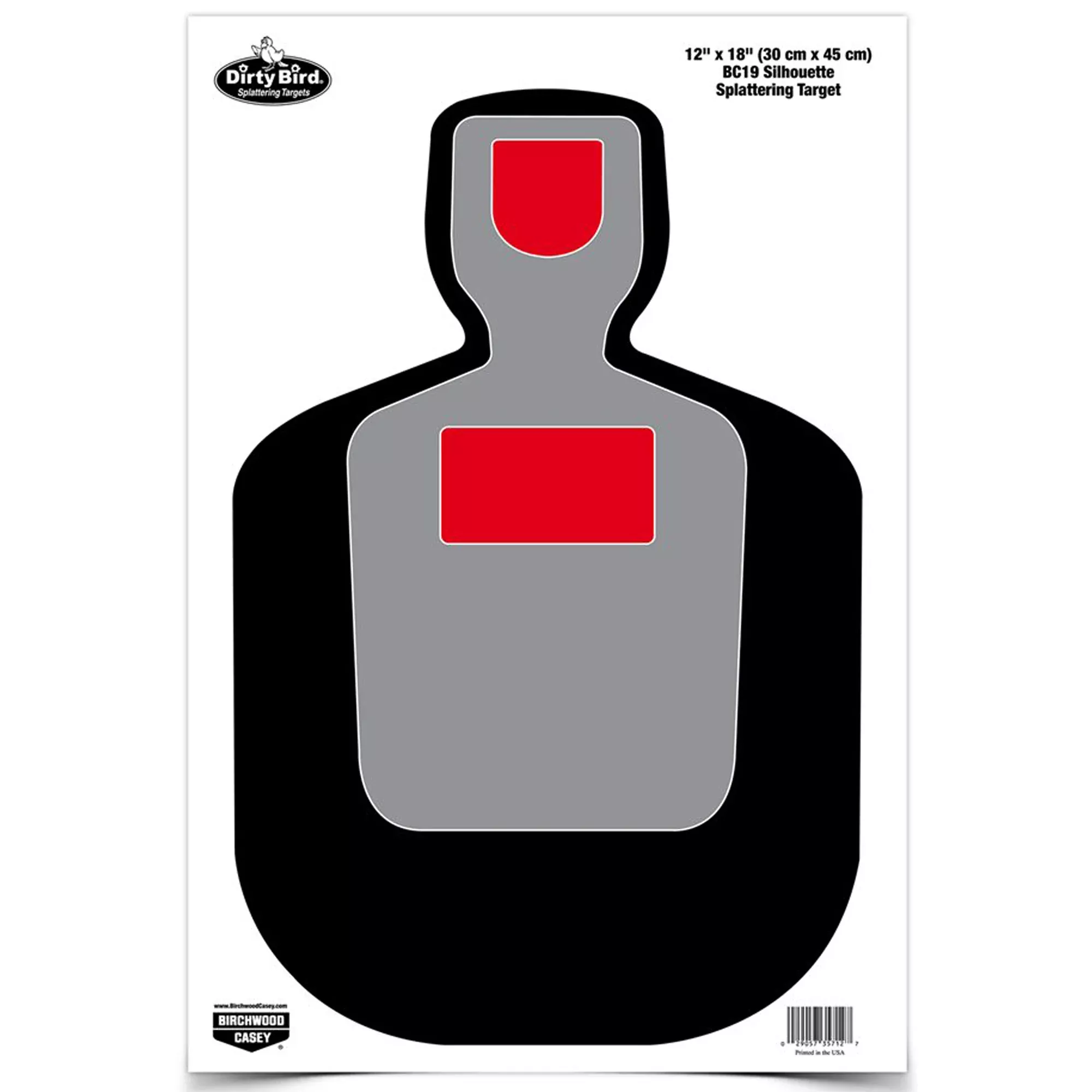 Birchwood Casey Dirty Bird BC-19 Silhouette Paper Target – 8-Pack, 12"x18", Reactive Splattering