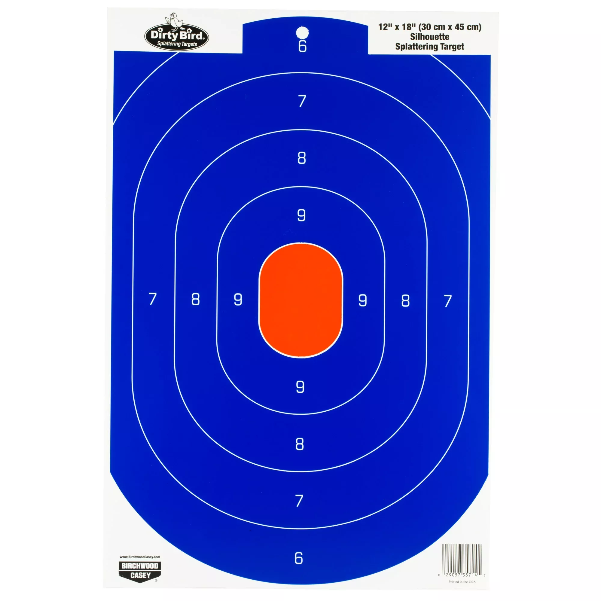 Birchwood Casey Dirty Bird Blue/Orange Silhouette Paper Targets – 8-Pack