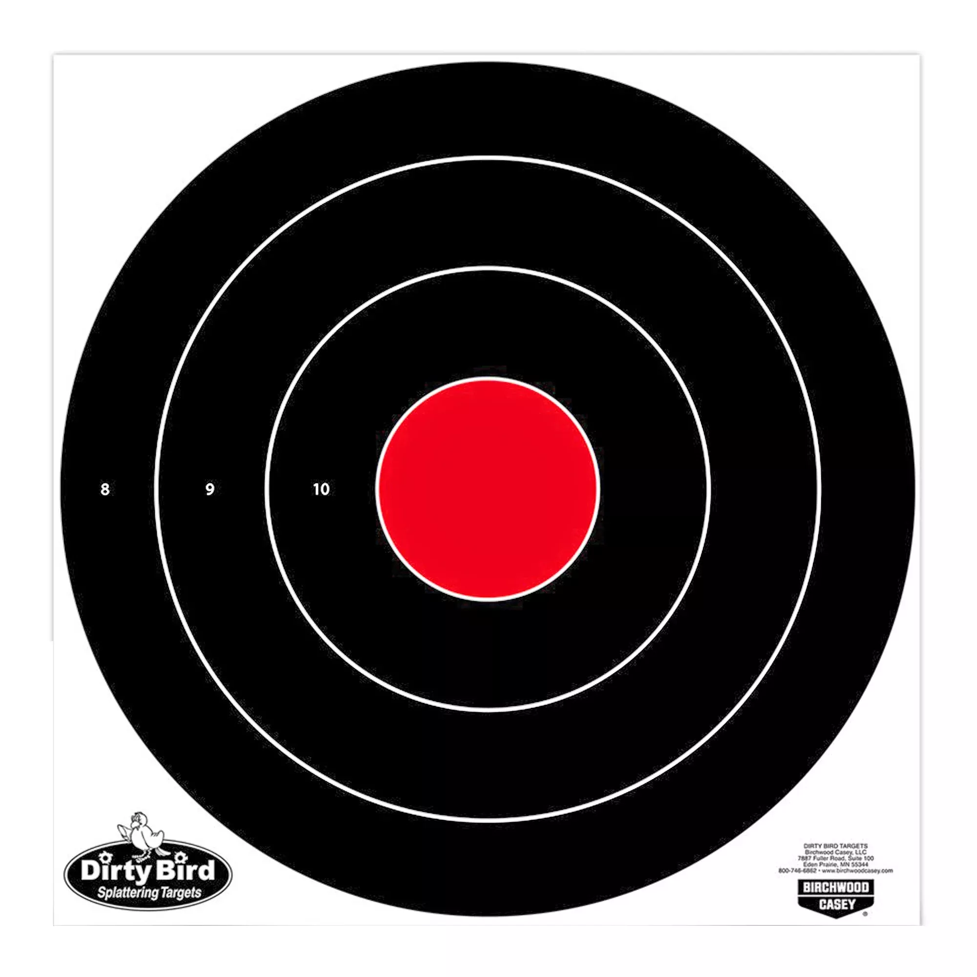 Birchwood Casey Dirty Bird Bullseye Paper Target – 17.25" Reactive (5-Pack)