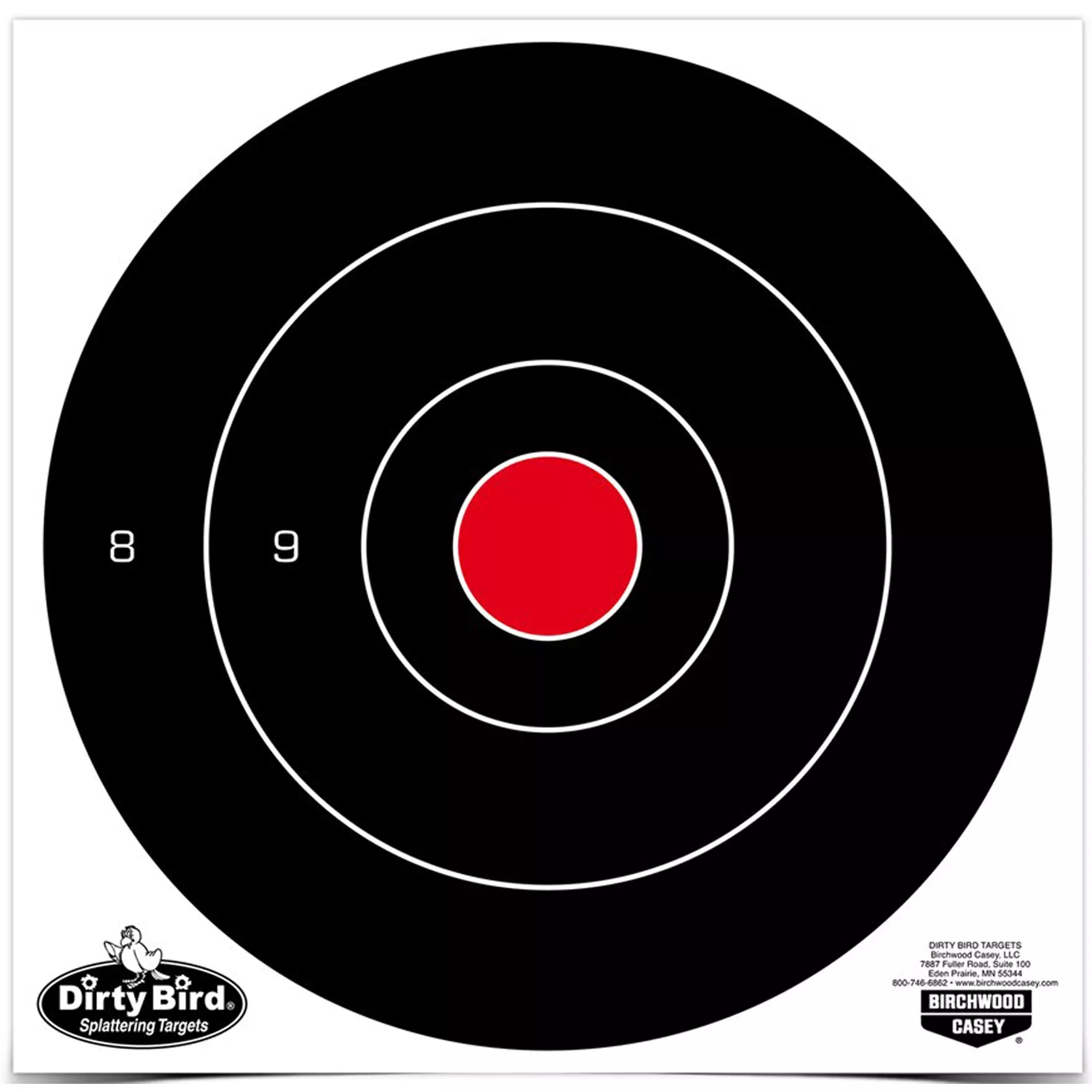 Birchwood Casey Dirty Bird Round Bullseye Target 8" – 25 Pack