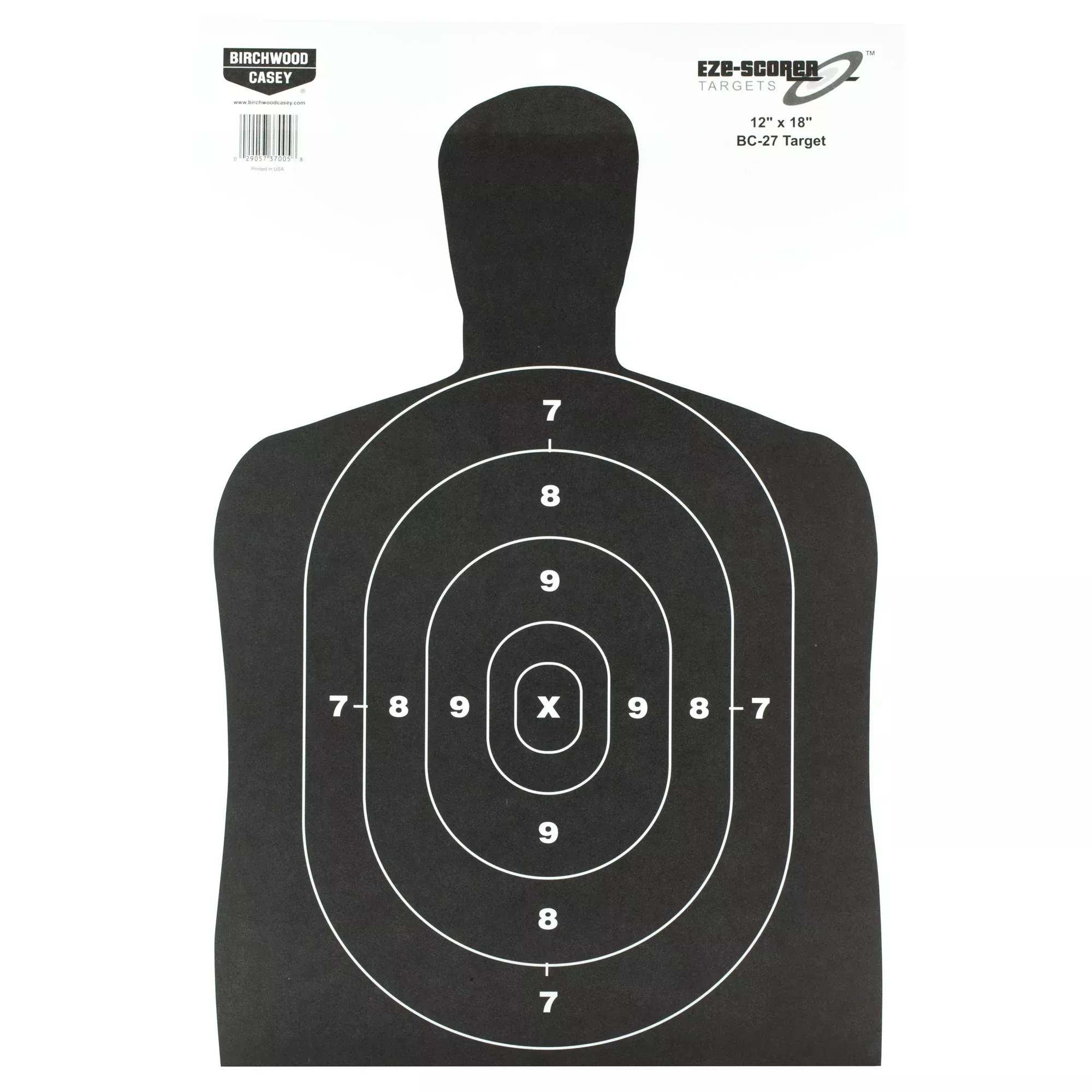 Birchwood Casey Eze-Scorer BC-27 Paper Target – 12×18 Silhouette (100 Pack)