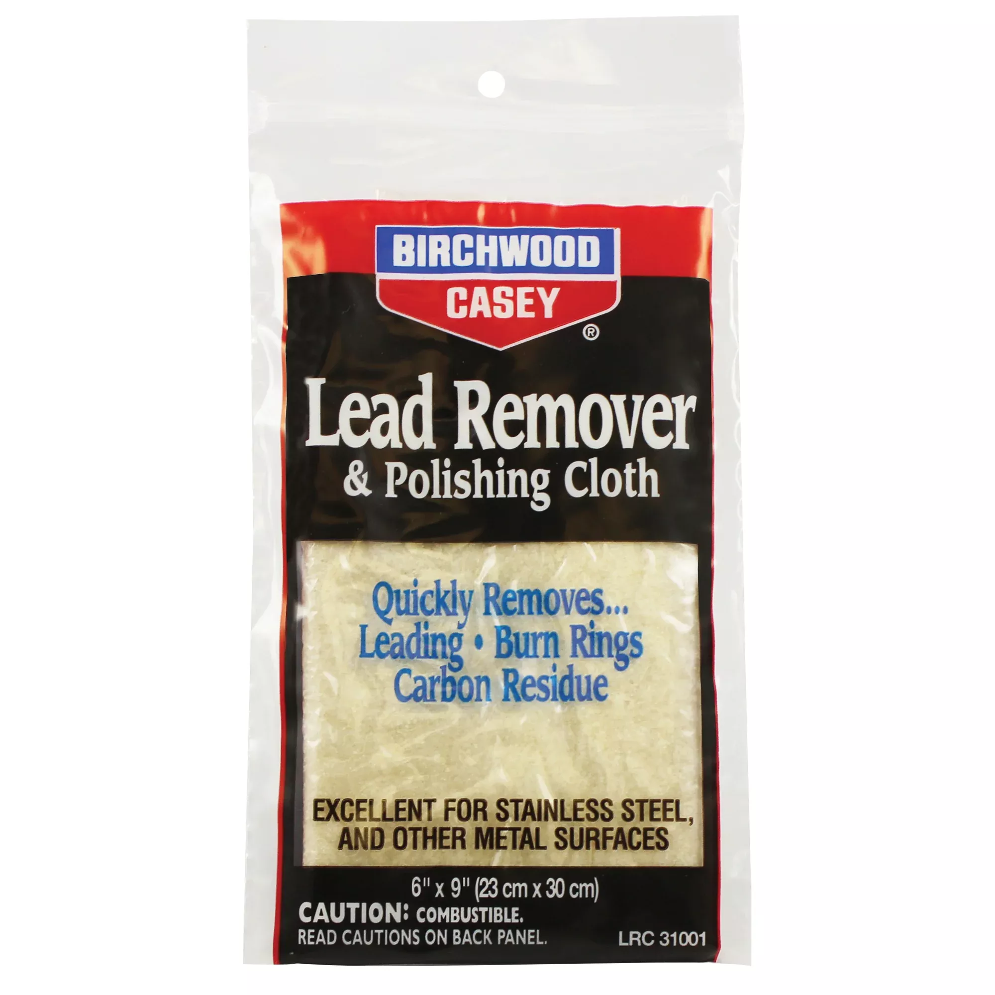 Birchwood Casey Lead Remover with Cloth 6x9 – Removes Lead Fouling