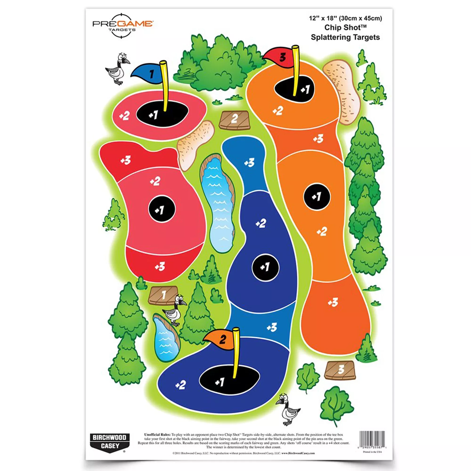 Birchwood Casey Pregame Chip Shot Target – 12x18" Paper Sight-In Target