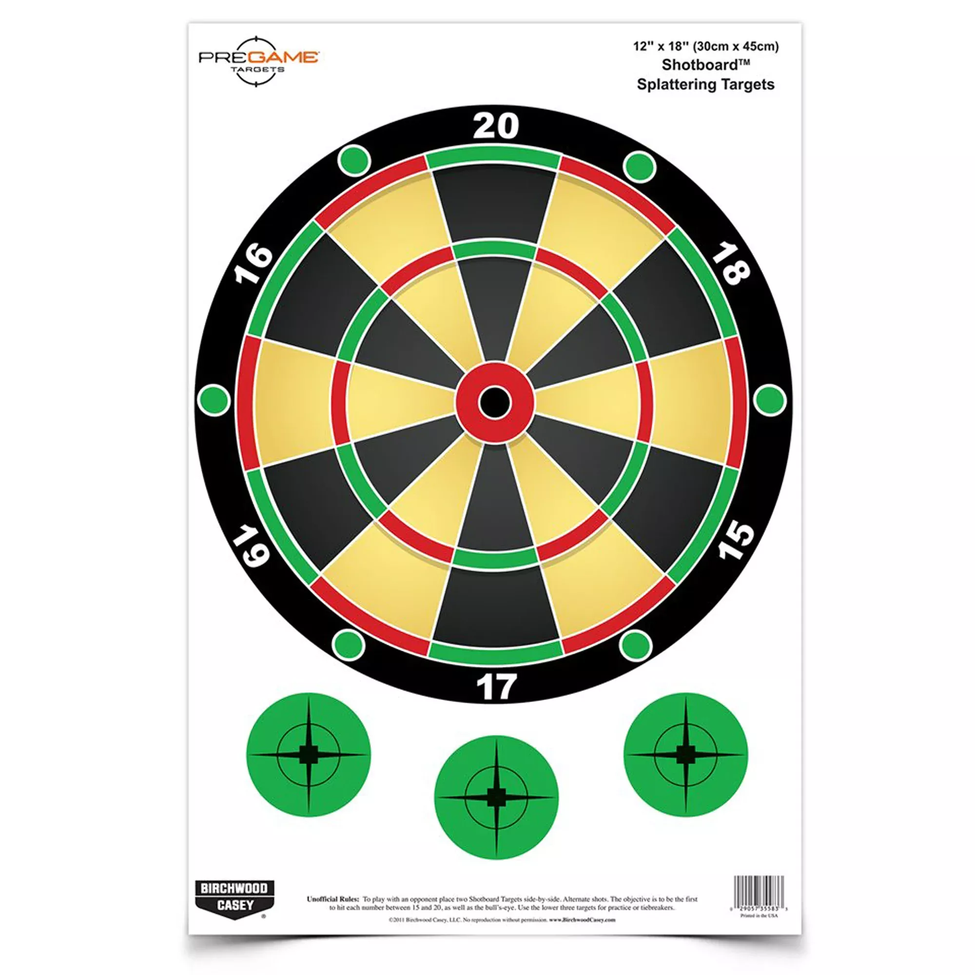 Birchwood Casey Pregame Shotboard 12x18 Paper Targets – 8 Pack