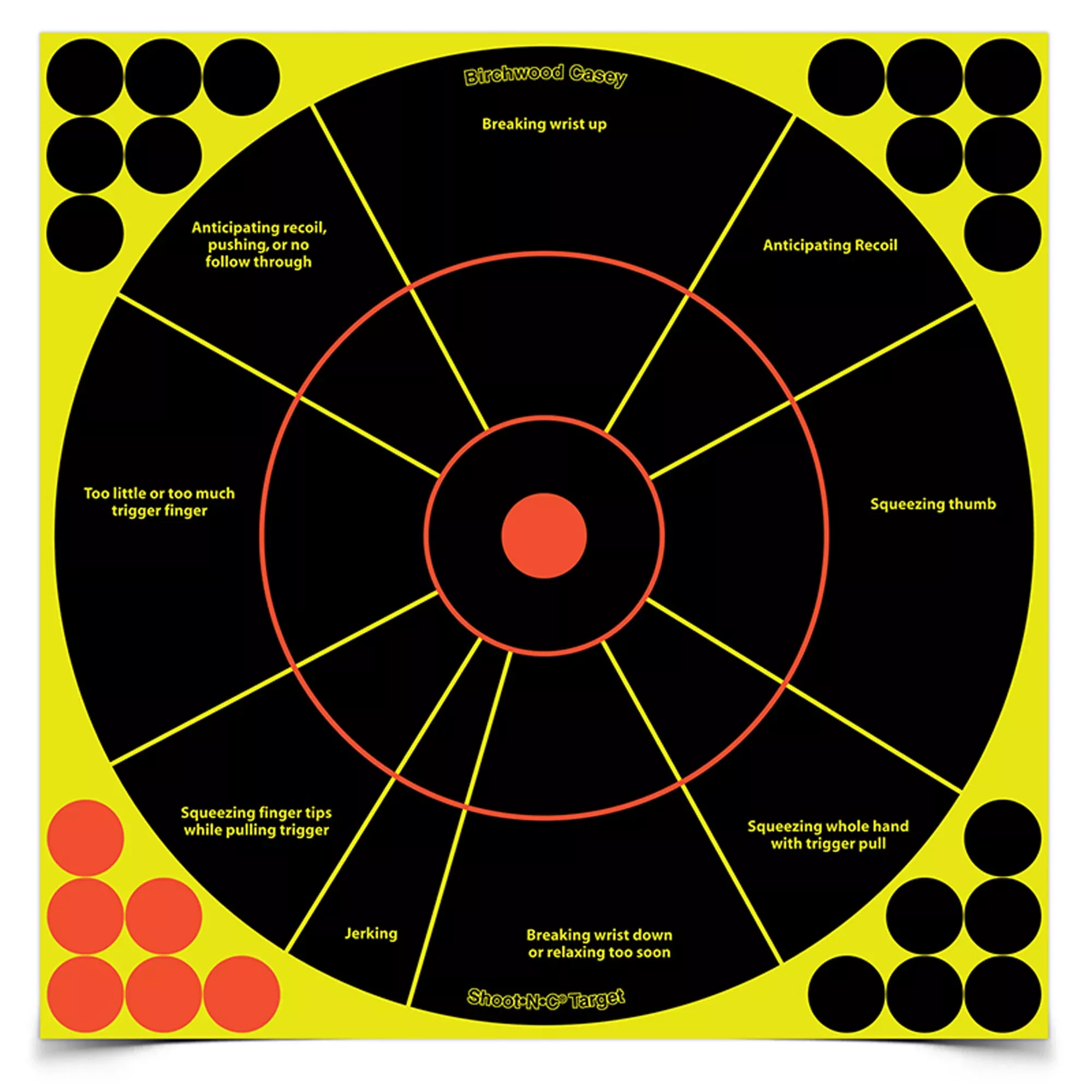 Birchwood Casey Shoot-N-C 12" Handgun Target – 5-Pack Reactive Targets