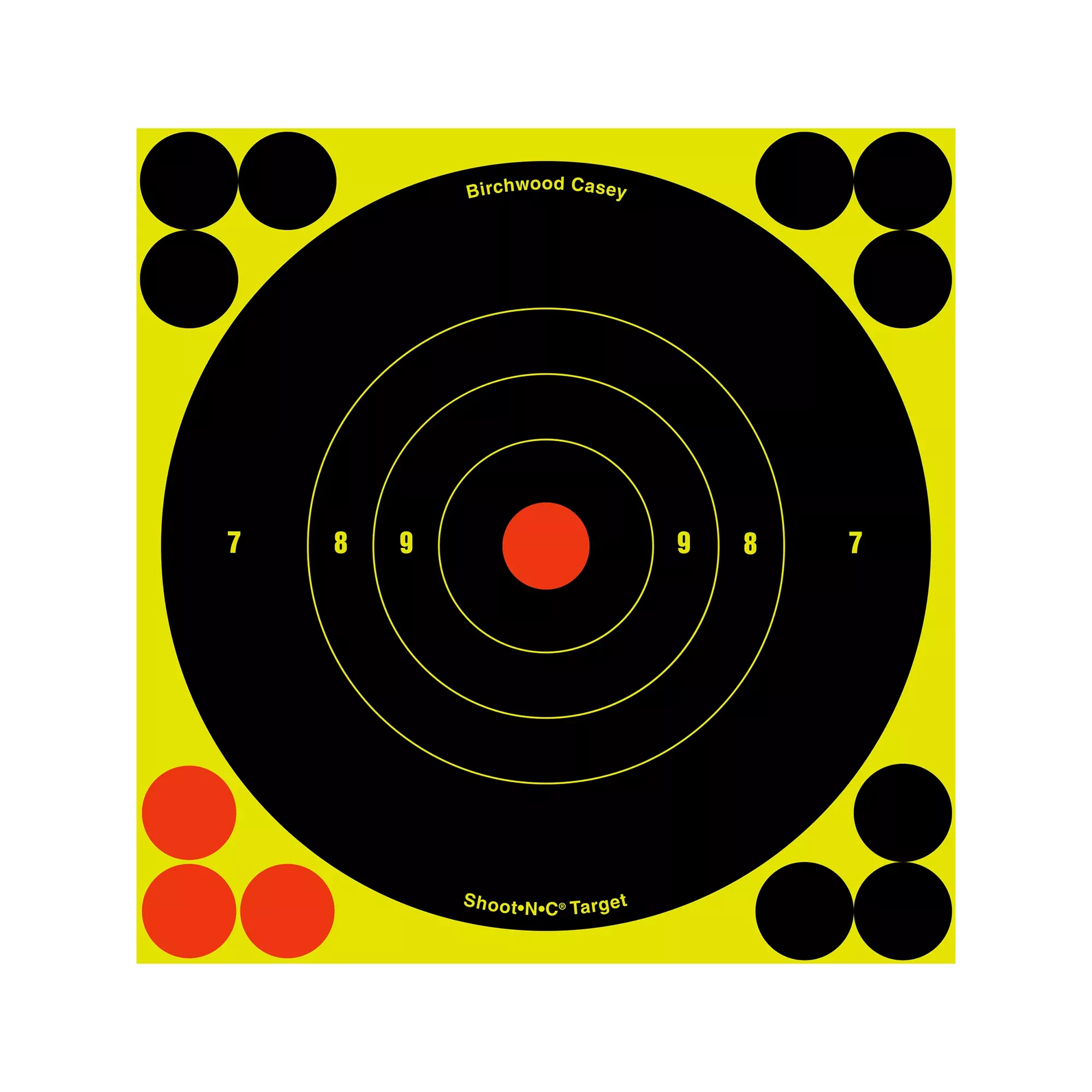 Birchwood Casey Shoot-N-C 12" Round Bullseye Target – Self-Adhesive Reactive Paper (6-Pack)